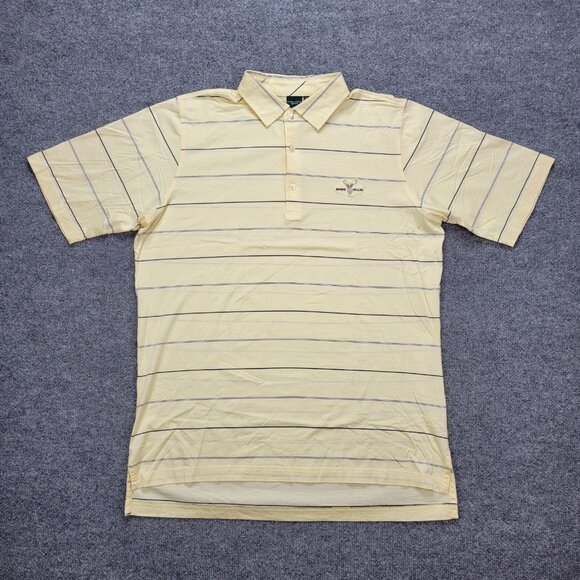 Fairway & Greene Polo Shirt Mens XL Yellow Striped Golf Boone Valley Club - Picture 1 of 9